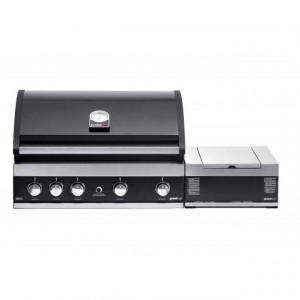 Gratar Grand Hall Maxim GTI4B-V pe gaz cu 5 arzatoare (4 inox + 1 infrarosu), incastrabil, gratare din fonta - K04000199A cu arzator