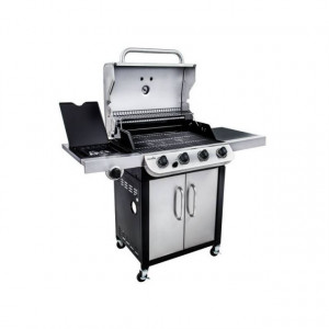 Gratar pe gaz Char-Broil Convective 440S, 4 arzatoare din inox, gratare din fonta - 140846 capace deschise
