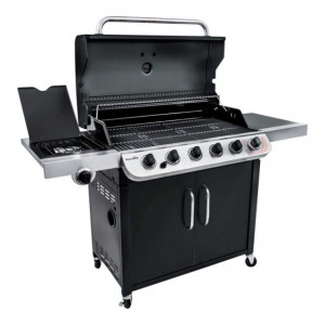 Gratar pe gaz Char-Broil Convective 640B XL, 6 arzatoare din inox, gratare din fonta -140847 lateral deschis