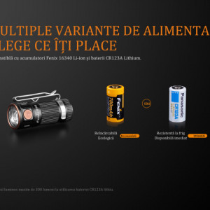 Lanterna Fenix E16 450 lumeni baterie