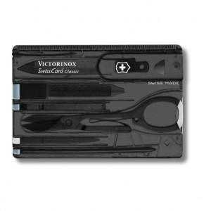 Multifunctional Victorinox SwissCard Classic Onyx, negru transparent - 0.7133.T3