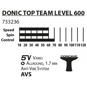 Paleta tenis de masa Donic-Schildkröt - Top Team 600 - 733236