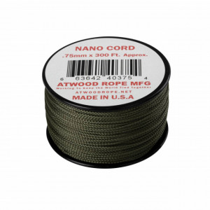 Paracord Nano Cord Atwood Rope MFG Olive 0.75mm - 91m - CD-NC3-NL-32