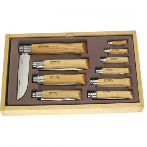 Set Opinel 10 cutite Inox, manere fag - 001314