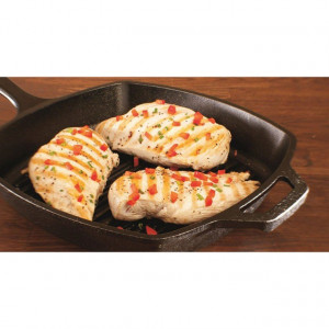 Tigaie grill adanca patrata din fonta cu maner Lodge 26,7 cm