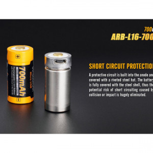 Acumulator Fenix 16340 Cu micro USB - 700mAh - RB-L 16-700U 4