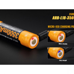 Acumulator 18650 - 3500mAh cu Micro USB - ARB-L 18-3500U 3