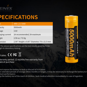Acumulator Fenix 21700 - 5000mAh - ARB-L 21-5000 6