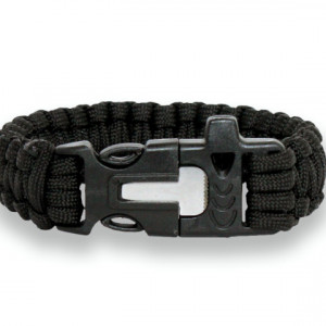 Bratara neagra de supravietuire 3m din paracord Joker - JKR2598