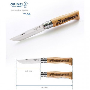 Briceag Opinel Nr.08 Animalia Cerb lama 8.5cm - 002332