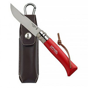 Briceag Opinel Nr.08 Inox Fag Rosu + Teaca, 8.5cm - 001890