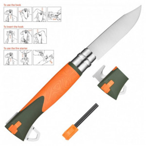 Briceag Opinel Nr.12 Inox Outdoor Explore Portocaliu, lama 10cm - 001974