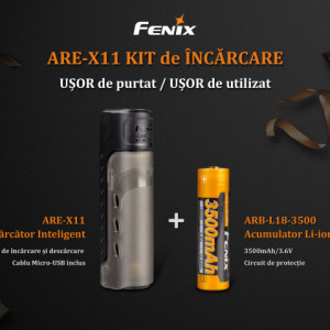 Kit Incarcator Fenix ARE-X11 + Acumulator 18650 3500mAh 2