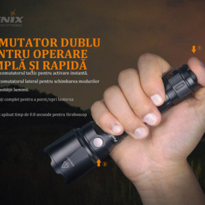 Lanterna Fenix TK22 V2.0 1600 Lumeni 405 Metri buton
