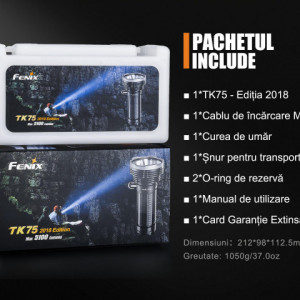 Lanterna Fenix TK75 Rencarcabila 5100 lumeni 850 metri pachet