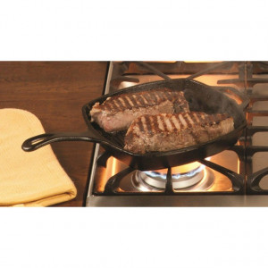 Tigaie grill adanca patrata din fonta cu maner Lodge 26,7 cm