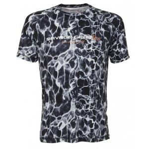 Tricou Savage Gear Night Uv Black Waterprint