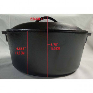 Ceaun din fonta cu capac - cuptor olandez Lodge, 25,4 cm 4,7 litri