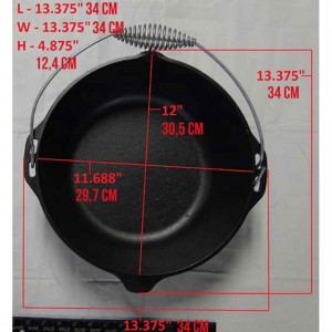 Ceaun din fonta cu capac - cuptor olandez Lodge 30 cm 6,7 litri - L-10DO3