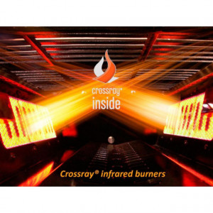 Gratar pe gaz cu 2 arzatoare infrarosu, incastrabil, gratare din fonta, Crossray by Heatstrip - TCS2EU30 tehnologie arzatoare