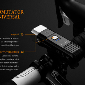 Lanterna bicicleta de ghidon Fenix BC25R Reincarcabila 600 Lumeni 106 Metri 5