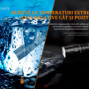 Lanterna Tactica Reincarcabila Fenix PD36R 3000 Lumeni 405 Metri temperaturi
