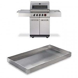 Tava din otel inoxidabil tip Plancha pentru arzator lateral gratar Kansas seria 2, 3 sau 4 Enders - 7885 cu gratar