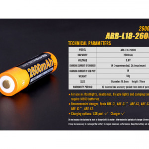 Acumulator 18650 - 2600mAh Cu Micro USB - ARB-L 18-2600U 6