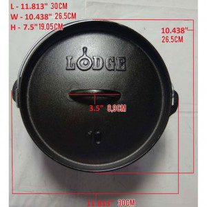 Ceaun din fonta cu capac - cuptor olandez Lodge 25,4 cm 4,7 litri