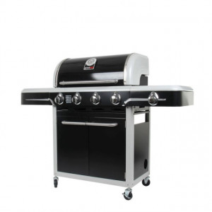 Gratar pe gaz cu 5 arzatoare din inox, gratare si plita din fonta, Grand Hall Bel Air Black - K04000104A profil