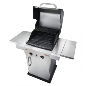 Gratar pe gaz din inox Char-Broil Professional 2200S TRU-Infrared - 140733 capac deschis