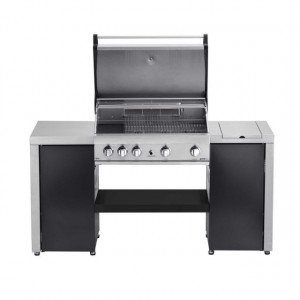 Gratar pe gaz Grand Hall Elite GT4S-S + Stand insula cu arzator lateral - K04000202A-B17102650A capac ridicat