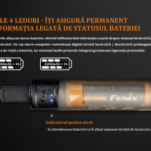 Kit Incarcator Fenix ARE-X11 + Acumulator 18650 3500mAh 4