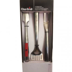 Set 3 ustensile din inox pentru gratar Premium Char-Broil - 140767 in cutie