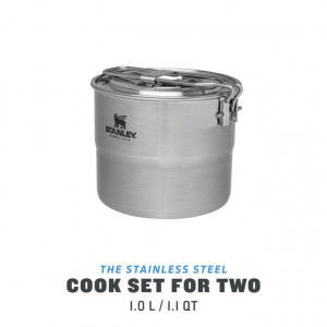 Set Gatit Stanley pentru 2 persoane Adventure Stainless Steel Cook Set for Two 1L - 10-09997-003