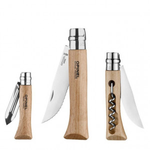 Set Picnic Opinel Nomad 3 cutite Inox, manere fag - 002177