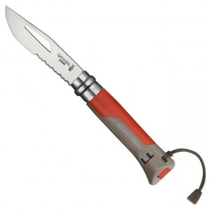 Briceag Opinel N°08 Inox Outdoor Rosu, lama 8.5cm - 001714