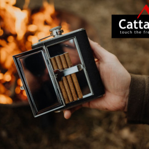 Butelca 175ml cu tabachera Cattara TT13645
