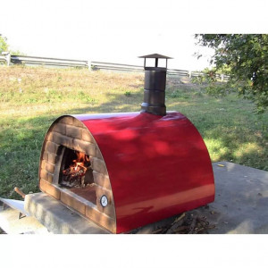 Cuptor traditional pentru pizza pe lemne Maximus rosu - MAXIMUSRED 2