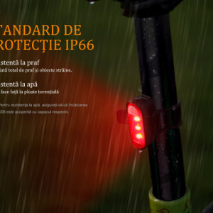 Lanterna bicicleta de spate Fenix BC05R Reincarcabila 10 Lumeni 6 Metri 5