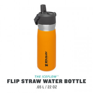 Sticla Apa Stanley The IceFlow™ Flip Straw Water Bottle Saffron 0.65L - 10-09697-010