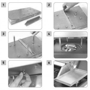 Tava din otel inoxidabil tip Plancha pentru arzator lateral gratar Kansas seria 2, 3 sau 4 Enders - 7885 montaj