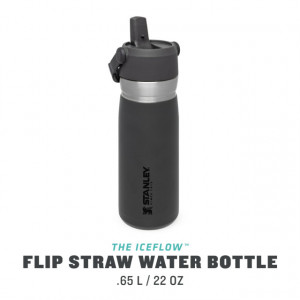 Termos Stanley cu pai pliabil The IceFlow Charcoal 0.65 l - 10-09697-008