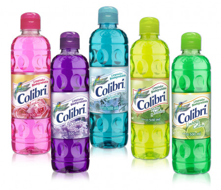 Colibrí limpiador líquido / Caja con 24 botellas de 500 ml / Surtido de aromas.