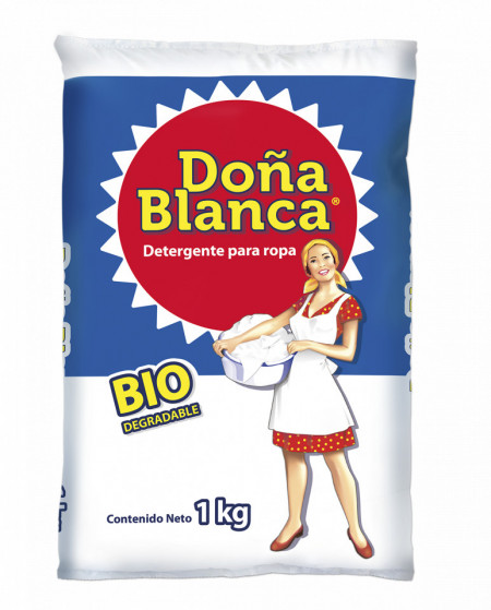Doña Blanca detergente en polvo / Caja con 10 bolsas de 1 kg
