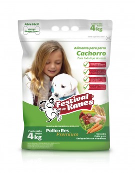 Festival de Kanes alimento para perro Cachorro / Paquete de 4 bolsas de 4 kg