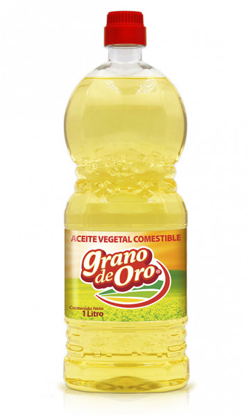 Aceite vegetal Grano de Oro/ Caja con 9 botellas de 1 Litro