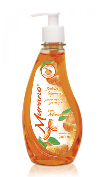 Murano jabón líquido con mandarina / Caja con 10 botellas de 300ml