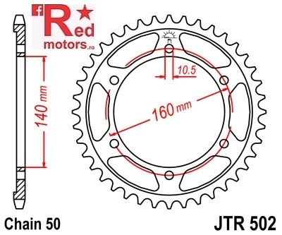 Foaie/pinion spate JTR502.44 530 cu 44 de dinti pentru Kawasaki GPX 750, GPZ 900, GPZ 1100, ZX-10 1000
