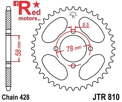 Foaie/pinion spate JTR810.47 428 cu 47 de dinti pentru Generic Code 125, Worx 125, Hyosung GV 125 Aquila, RT 125 D Karion Citytrail